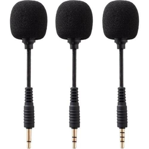 Mini Condenser Microphone 360 Degree Bent Clear Voice Headset Microphone Replacement Game Aux 3.5mm Speaker