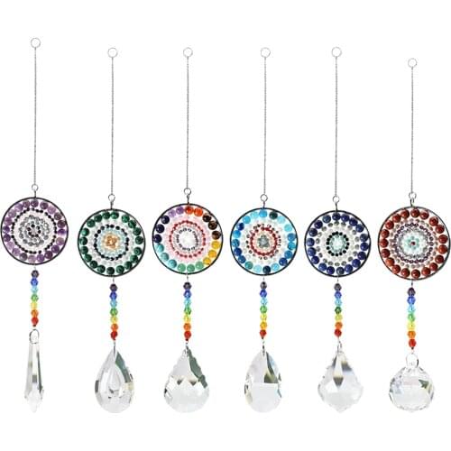 Outdoor Indoor Crystal Prism Rainbow Maker Chakra Wind Chime Hanging Ornaments