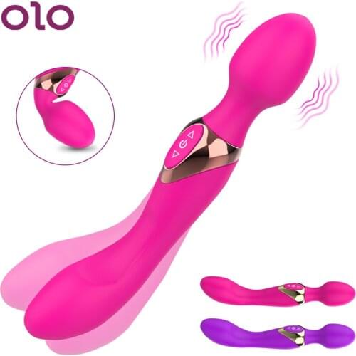 OLO 10 Speeds Sex Toy For Woman Powerful Big Vibrators Double Head Shock Clitoris Stimulate for Women Magic Wand Body Massager