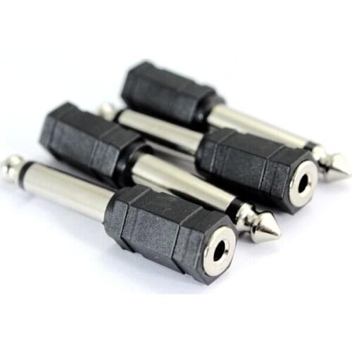 Wholesales Black 6.3mm Stereo Female to 3.5mm Mono Male Audio Adapter