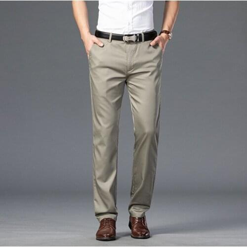 Straight Casual Pants Men Clothing Classic Basic Streetwear Black Khaki Army Trousers for Man 2021 New