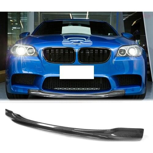 R Style CF Real Carbon Fiber Front Bumper Chin Lip Splitter Add-on Refit For BMW F10 5-Series genuine M5 bumper only 2012-2017