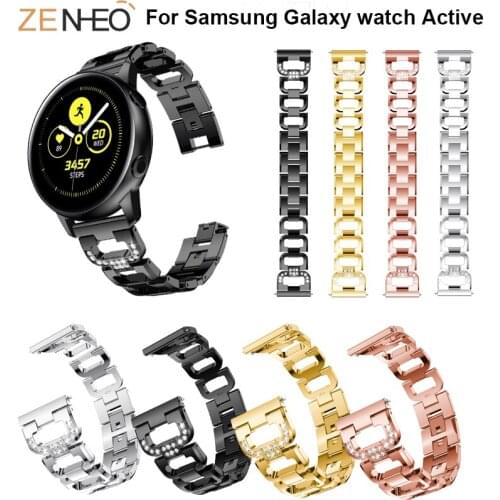 Stainless Steel watchband strap For Samsung Galaxy watch Active Watches straps bands Metal Wristband Replacement bracelet 20mm