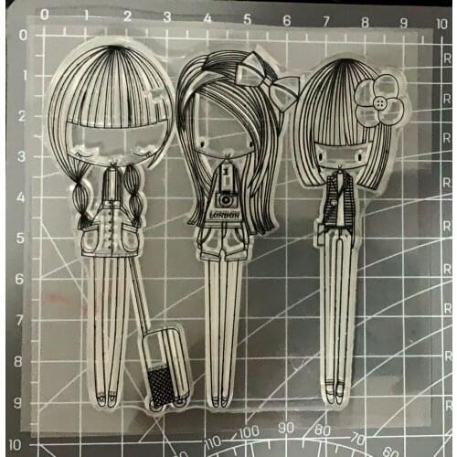 Figure Transparent Silicone Clear Rubber Stamp Sheet Cling Scrapbooking DIY Cute Pattern Photo Album Paper Card Decor Stamp