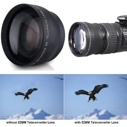 Cewaal Professional 52mm 2x Magnification Telephoto Lens for Nikon D5100 D3200 D70 D40 Camera Digital Cameras