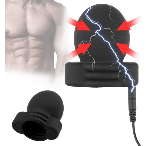 Therapy Penis Massage Electric Shock Sex Toys For Men Adult Products Glans Trainer Delay Training Penis Electro Stimulator