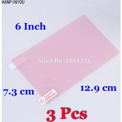 3 Pcs/Lot For GPS Cell Phone 6.0 Inch Universal Clear / Anti-Glare Matte DIY Grid Screen Protector Touch Film Protection Skin
