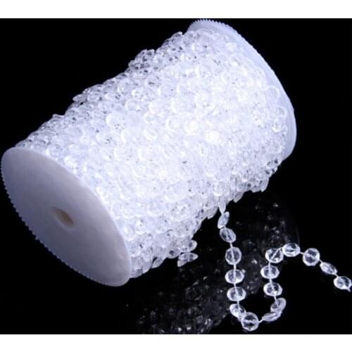 99FT 30M Octagonal Acrylic Crystal Beads DIY Curtain Party Wedding Decor