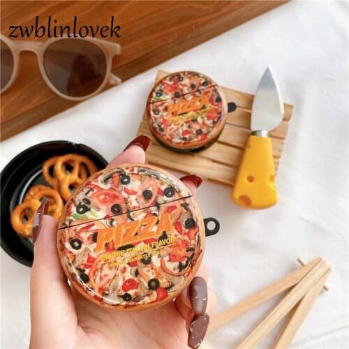 Funny delicious food pizza case for huawei freebuds 3 charging box soft silicone wireless bluetooth headset protect cover coke