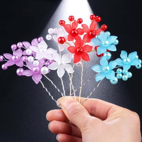 Flower Bridal Hair Pins Hair Jewelry Silver Gold Women Hair Ornaments Handmade Simple Leaves Hair Pins Hair Accessories