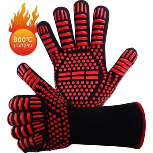 1PCS BBQ Glove 300-500 Centigrade Extreme Heat Resistant Silicone Microwave kitchen Gloves Cooking Grill Oven Mitts Gloves