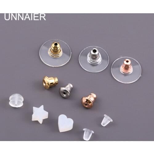 Ear plugs diy earrings accessories transparent silicone ear stud cap love heart-shaped five-pointed star non-slip ear plugs