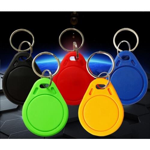 100pcs(Compatible with S50) RFID 13.56 Mhz IC Tag Token Key Ring IC cards Blue china fudan FM1108 chips