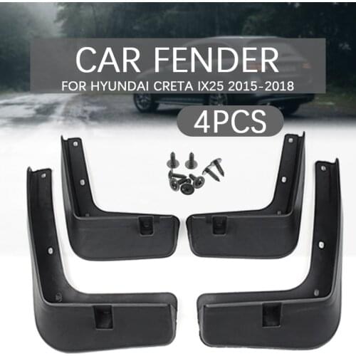4Pcs Car Mud Guard Flaps Front Rear Mudguards Splash Guards Fender Flares Mud For Hyundai Creta ix25 2015 2016 2017 2018