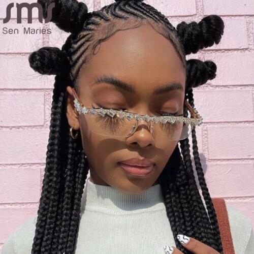 Diamond Rectangle Sunglasses Women 2021 One Piece Classic Sunglasses Men Luxury Brand Designer Sunglasses Rhinestone Glasses