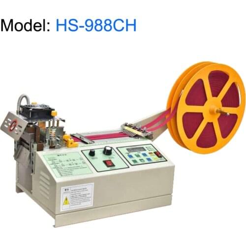 Automatic Tape Cutting Machine by Computer Hot and Cold for Elastic Belt Cloth Magic Sticker Heat Shrink 110V / 220V