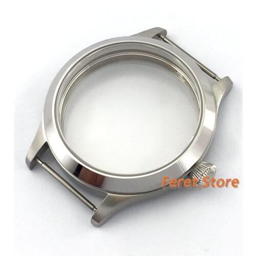 Fit 6497 6498 movement 45mm onion crown sapphire glass stainless steel Watch Case p238
