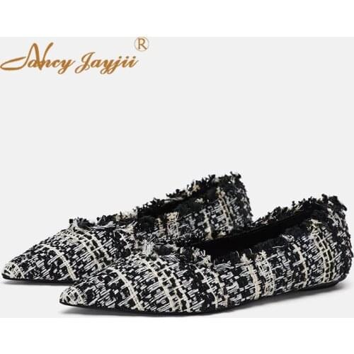 Women Ladies Flats Adult Female Shoes Slip-On Pointed Toe Spring/Autumn Flat With Fashion Leisure Elegant Mature Basic 2019