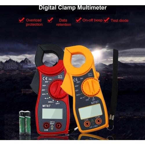 MT87 Multimeter Digital Clamp Meter AC/DC Voltage AC Current Clamp Resistance/DCV/ACV/Diode/FireWire Tester Clamps Multimeter
