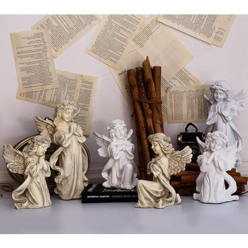 Garden Decorative Church Wings Statue Sculpture Resin Fairy Girl Wing Figurine Angel Figure Backyard Landscape Sculpture