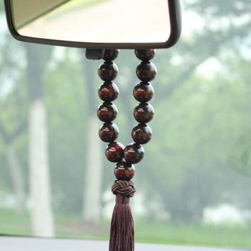 Wood Buddha Beads Car Interior Decoration For Hyundai SantaFe Veracruz Mistra Tucson Veloster Rohens AZERA Avante IONIQ