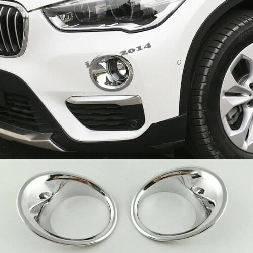For BMW X1 F48 2016 2017 2018 ABS Chrome Front Fog light Lamp Covers Trim Decor