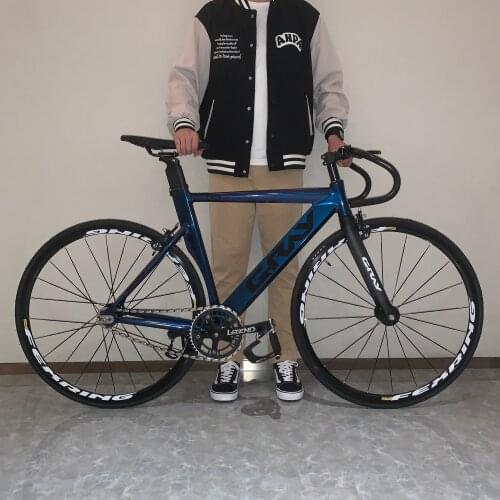 Track Bicycle Low Wind Eesistance Light Weight Streamlined Aluminum Alloy Frame Flat Spoke 700C Wheels Hollow Crankset Bike