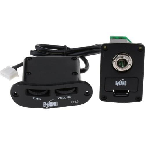 Black Plastic Ukulele EQ Equalizer Piezo Pickup String Instrument Accessory