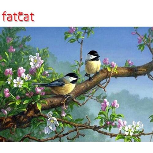 FATCAT 5d diy Diamond Painting Flowers and birds Diamond Embroidery animal Full Square Round Drill Mosaic stickers decor AE522