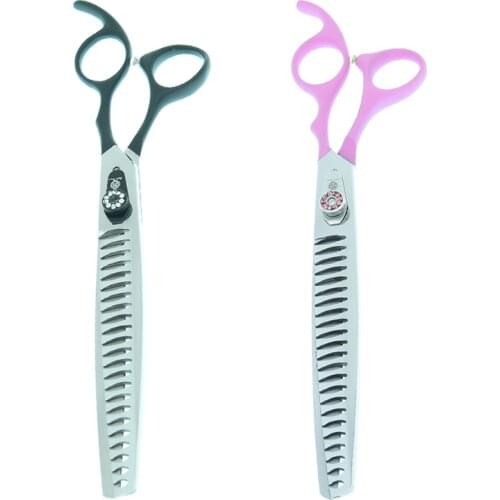 8.0" Purple Dragon Dogs Thinning Scissors 22 Teeth Fish Bone Big Pets Shears Japan 440c Animals Grooming Tijeras Clippers B0060B