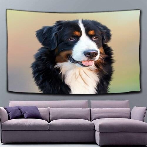 Doggie Tapestry Wall Hanging Background Pug Husky Printed Blanket Table Cloth Dog Carpet Large Size Drop Shipping