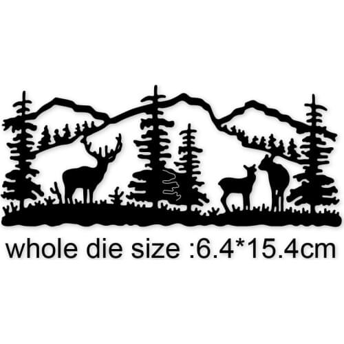Mountain Forest deer Metal Cutting Die Stencils for DIY Scrapbooking Album Decorative Embossing Hand-on Paper Craft Cards