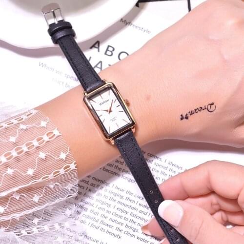 Fashion Rectangle Women Watches Qualities Ladies Wristwatches Quartz Leather Clock 2021 Bayan Kol Saati Female Dress Watch Gift
