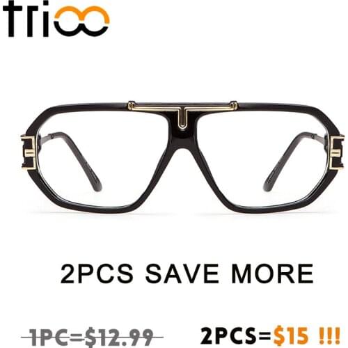 TRIOO Cool Rectangle Sunglasses Male Cool Overiszed Oculos UV400 Protection Sun Glasses For Men New Fashion Trending Shades