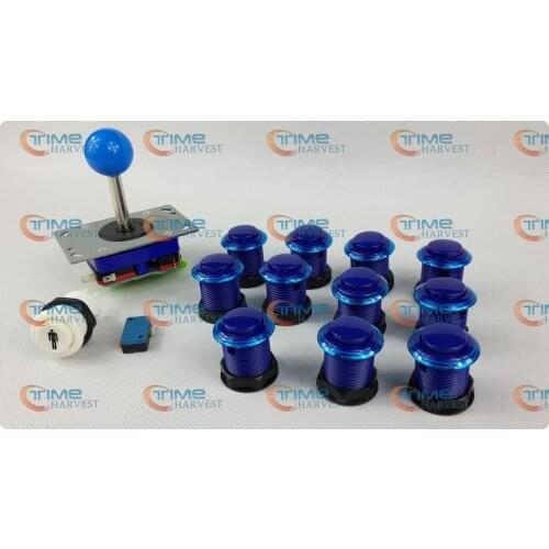 Arcade parts Bundles kit With Long Shaft Joystick Double Color Buttons Microswitch 1Player button to Build Up Arcade Cab Machine