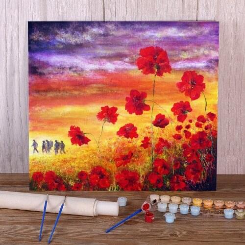 Natural Scenery Memorial Day Paint By Numbers Kit Acrylic Paints 50*70 Oil Painting Handmade For Handiwork