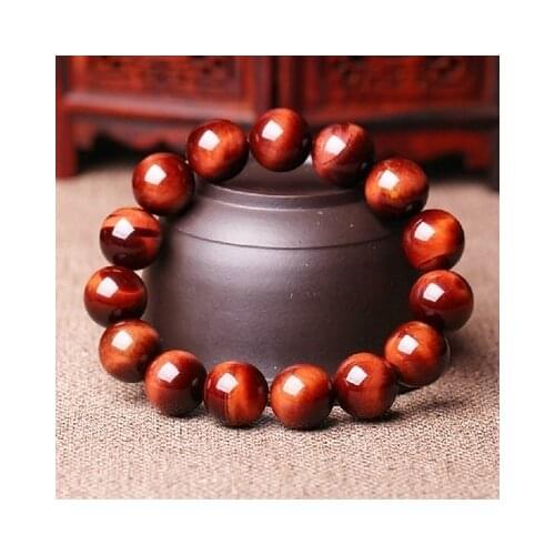 New Natural Stone Red Tiger Eye Bracelets Bangles Elastic Rope Chain Friendship Bracelets For Women and Men Jewelry