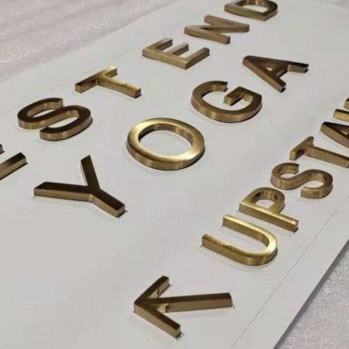 Vintage Dimensional Letter Cutting Brushed Letter Sign SUS Metal Wall Decoration Café Hotel Bar Shopfront Easy-mounting