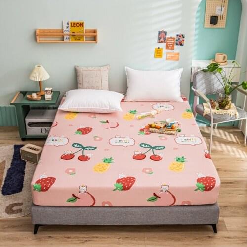 Upzo-Fruit Series Pure Cotton Fitted Sheet 1pcs Adjustable Sheets 150 Bed Sheets Double Sheets Set Complete Sheet Sets Twin Size