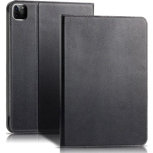 Luxury Genuine Leather Protective Flip Stand Case for IPad Pro 12.9 2020 IPad Pro 12.9 2018 Auto sleep Cowhide Tablet Cover
