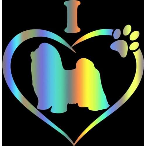 S51575 Various Sizes/Colors Car Stickers Vinyl Decal I Love My Shih Tzu Dog Animal Motorcycle Decorative Accessories