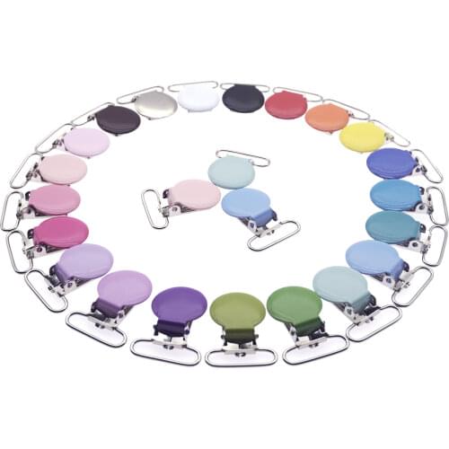 Sutoyuen Wholesale 2000pcs Round Top Metal Suspender Clip Paci Pacifier Clips for Baby Dummy Nipple Teething Toy Chain Holder