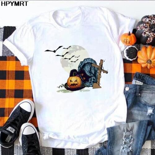 Streetwear Female T-shirt Halloween Print Harajuku T shirts for Women Summer Hip Hop TShirt Fashion Tee Shirt Femme Top Clothing