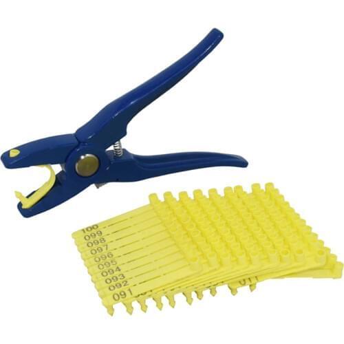 1set Livestock Animal Ear Tag Pliers Dog Rabbits Sheep Ear Tags Nylon Material Sheep Laser Ear Tag N0.001-1000