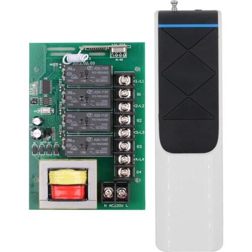 Input 220V Output 220V IndustrySwitch 4CH 500-3000M Long Distance Transmitter Wireless Remote Control Switch Water Pump Motor