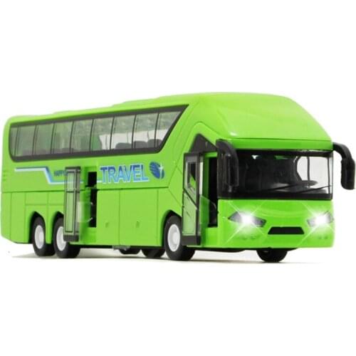 High Simulation Alloy Bus Scale Alloy Pull Back Toy Cars,Open Door Bus Model