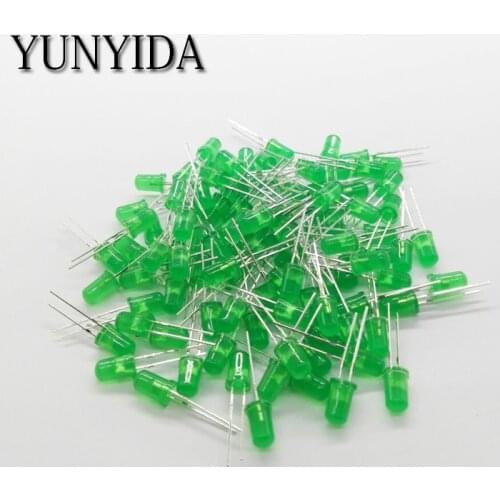 Green 13-27 5mm LED Green light emitting diode 100 pieces/lot