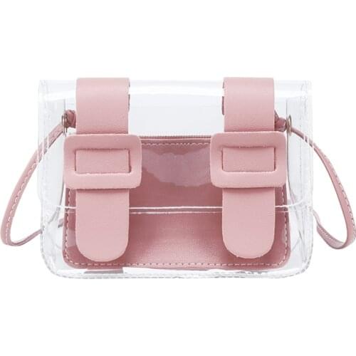 Womens Mini Transparent Bag Jelly Clear Shoulder Composite Crossbody Bag for Traveling Shopping Working Holiday Party