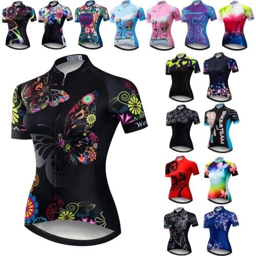 Weimostar Cycling Jersey Women 2021 Bike Jerseys Summer Short Sleeve Biking Shirts Top Black Sport Racing Bicycle Clothing