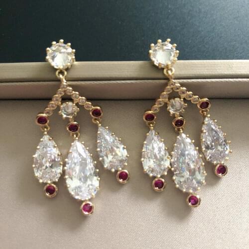 Bilincolor Fashion Cute Zircon Tassel Drop Earring for Women